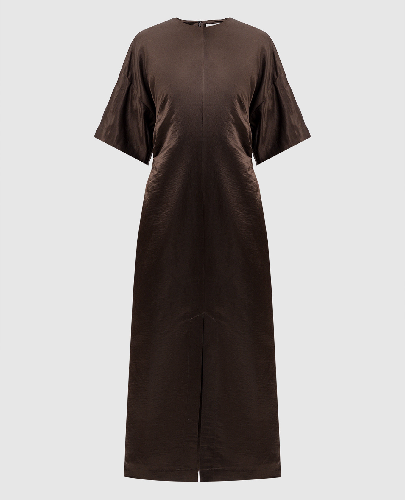 

Brown midi dress RUBY made of linen and silk Lou Lou Studio