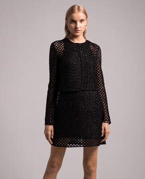 Twinset Black openwork jacket with beads 241TP2442