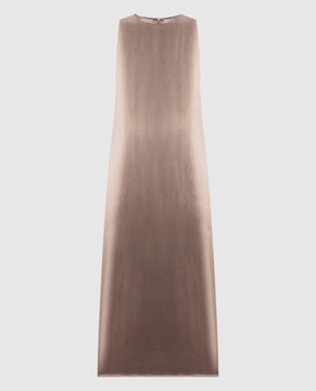 Peserico Beige midi dress with monil chain A02441D01514