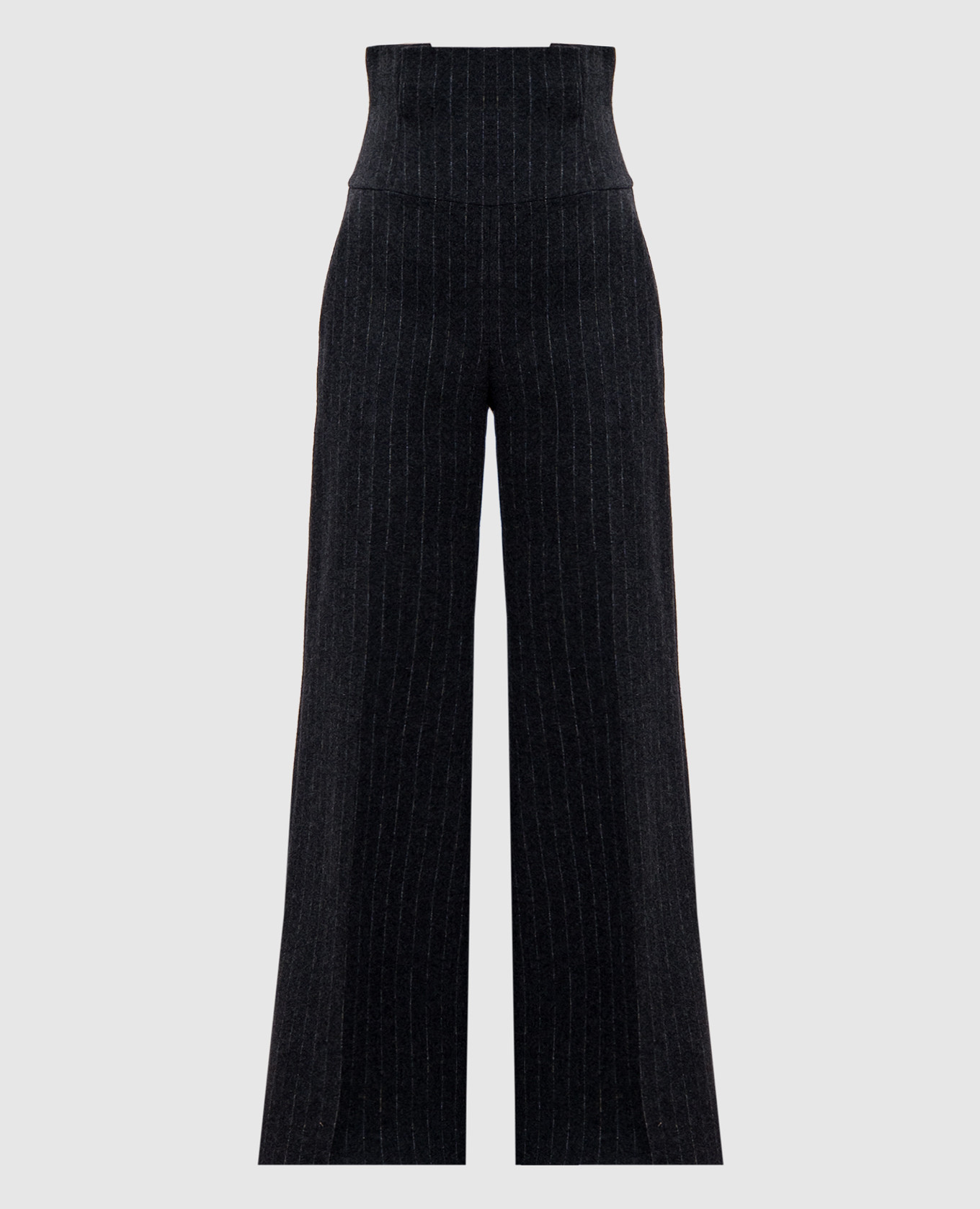 

Gray high rise trousers with striped wool Ermanno Scervino, Серый