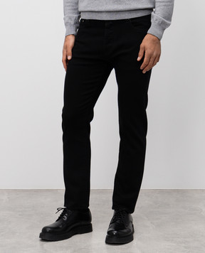 MooRER Black PAVEL jeans with logo patch PAVELDC117
