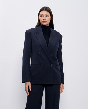 The Row Sandon blue double-breasted wool jacket 8325W2164