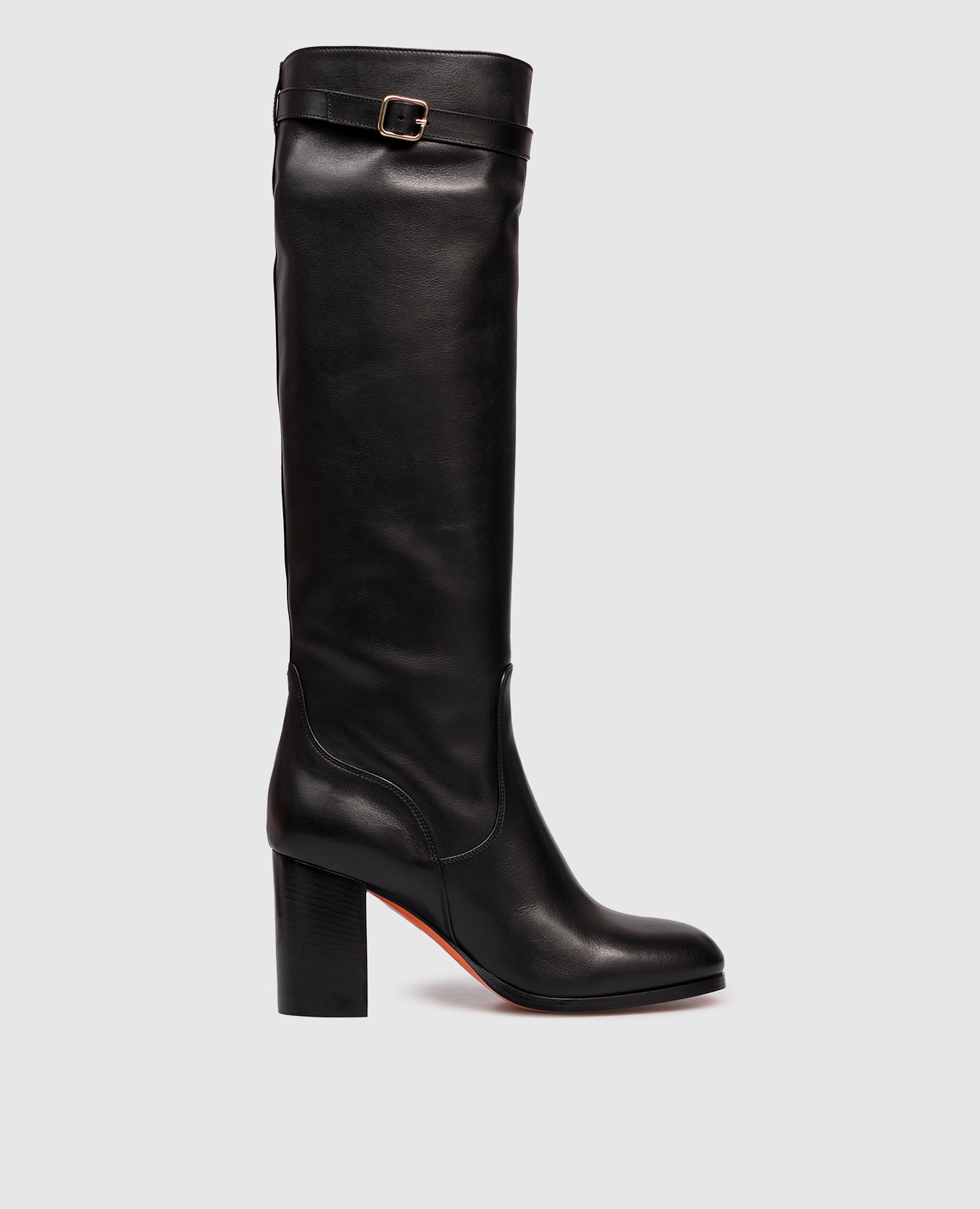 Black leather boots Santoni