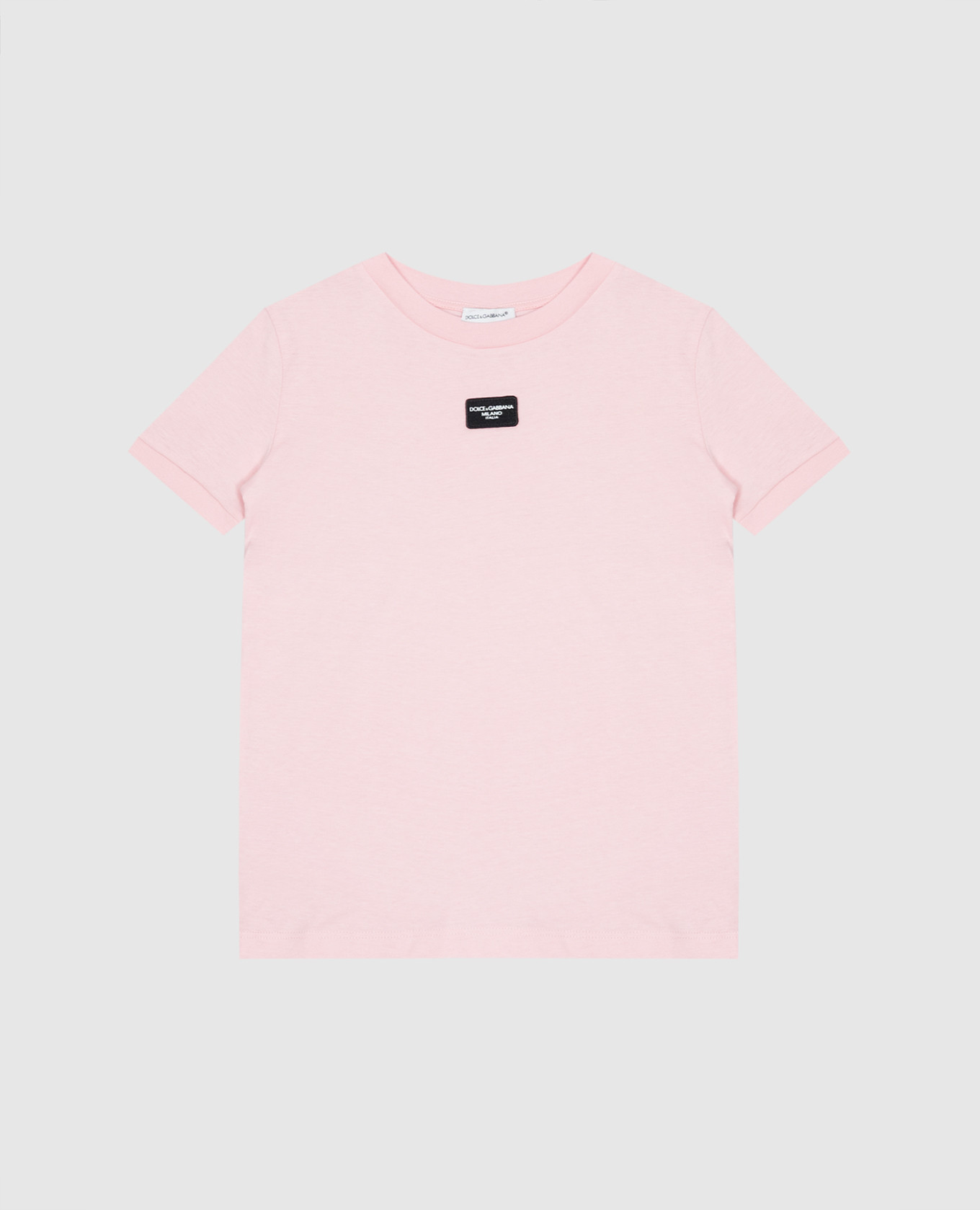Children's pink t-shirt with logo patch dolce&gabbana