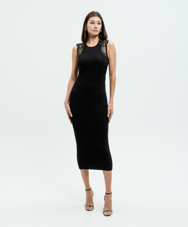 TWS-241TT2063 BLACK WRAP TIER DRESS
