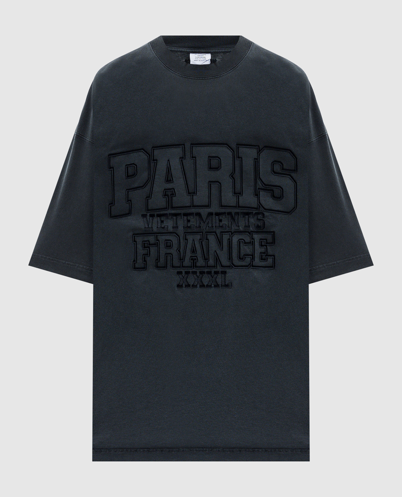 Gray t-shirt with logo embroidery vetements