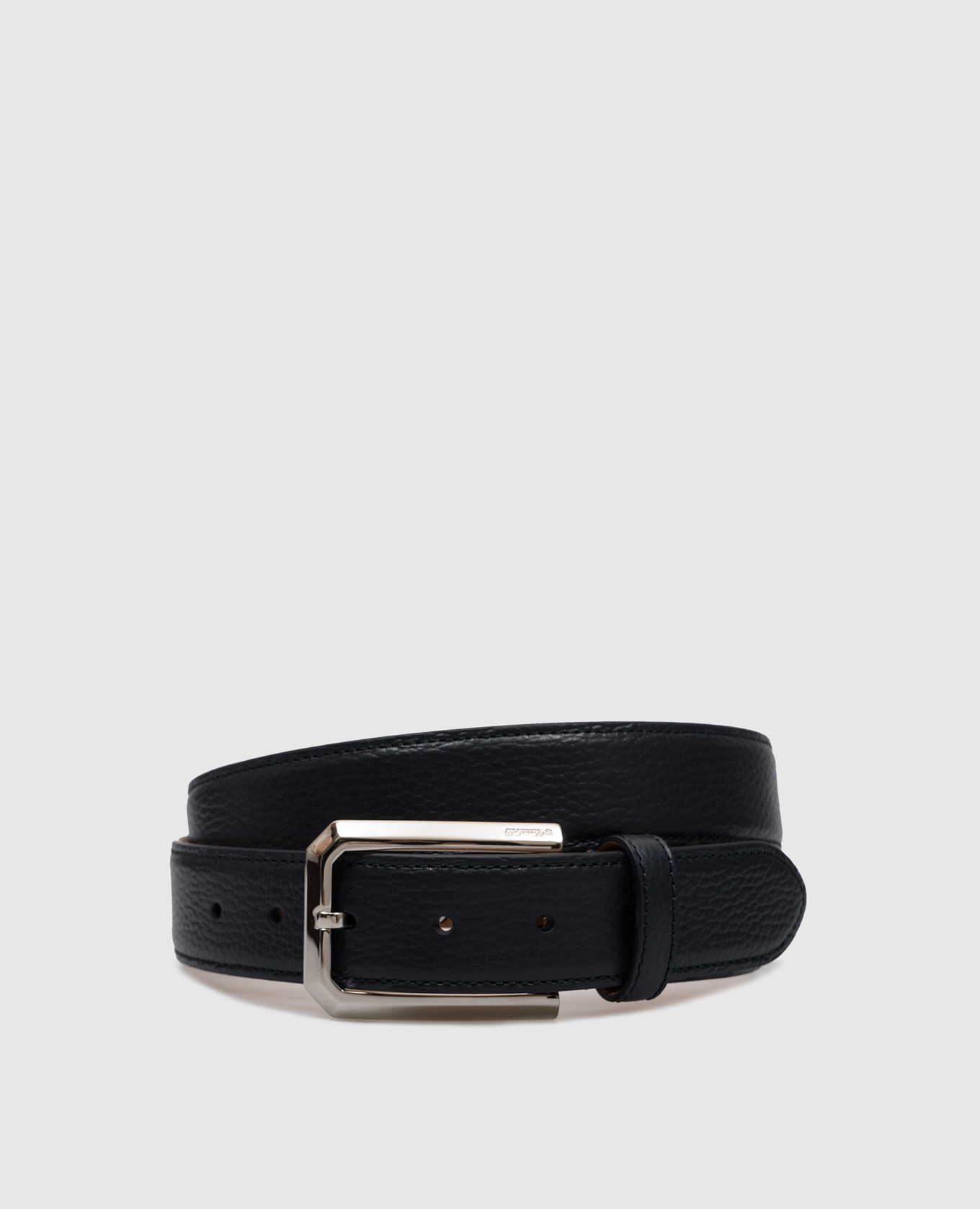 

Blue leather belt with logo Enrico Mandelli