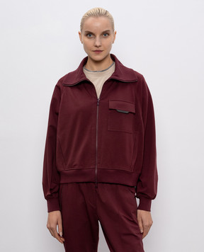 Brunello Cucinelli Burgundy sports jacket with monil chain MP827SN706