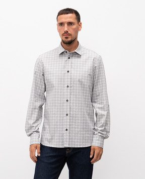 Peserico Gray checkered shirt R5605100222