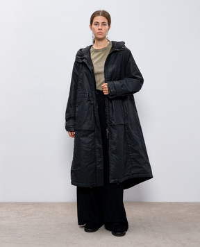 Masnada Black elongated down parka 7705