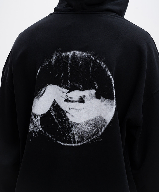 Ann Demeulemeester - Black hoodie with Dieter print