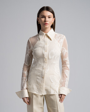 Max Mara Sportmax ASTI beige blouse with lace ASTI
