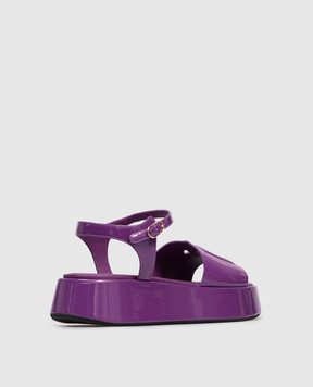 Dolce&Gabbana Children's purple patent leather sandals D11341A13283738