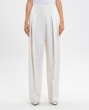 Victoria Beckham White high-rise wool pants 1325WTR006479A