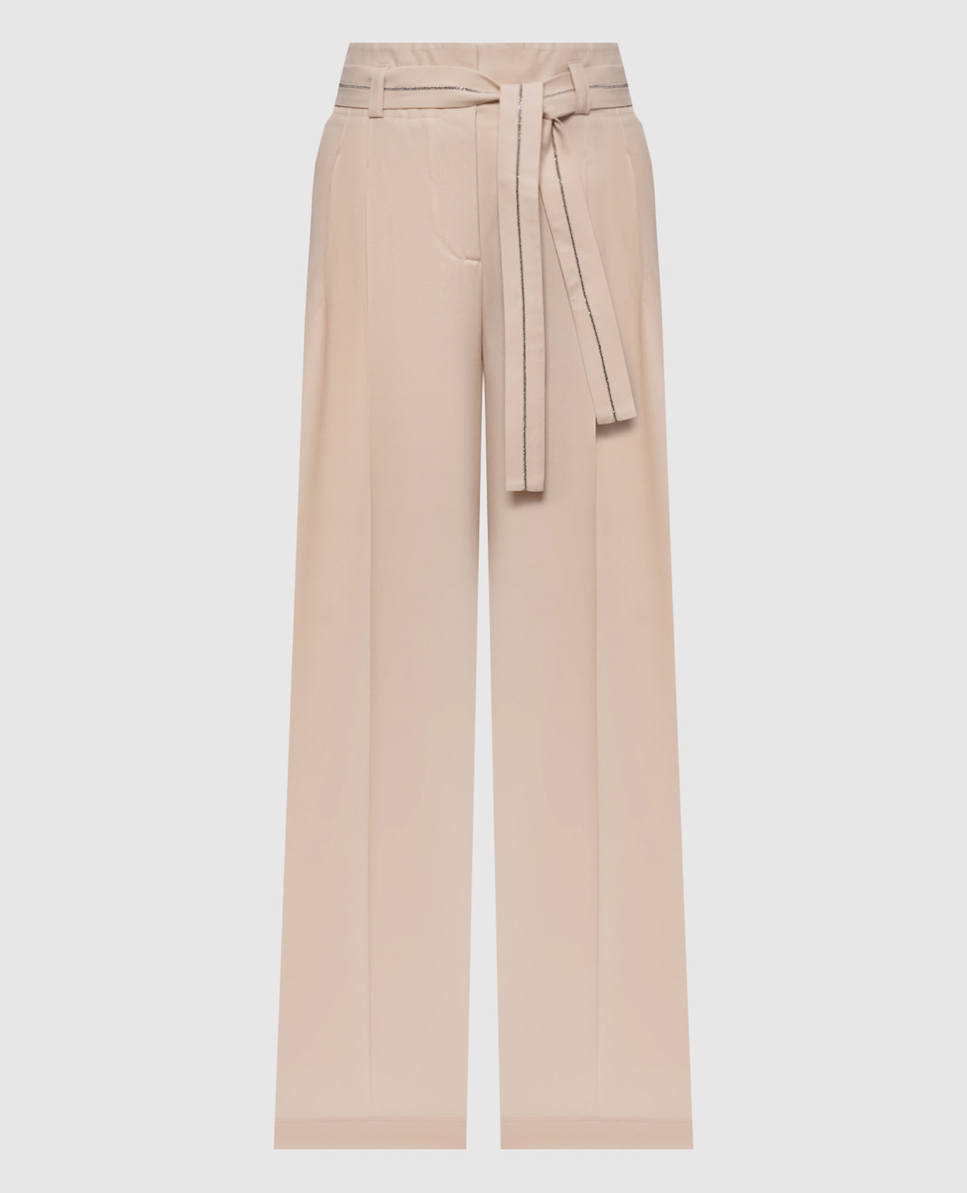 Beige wool pants