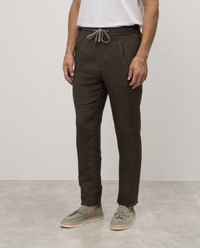 Cashmere&Whiskey Brown linen pants 2556