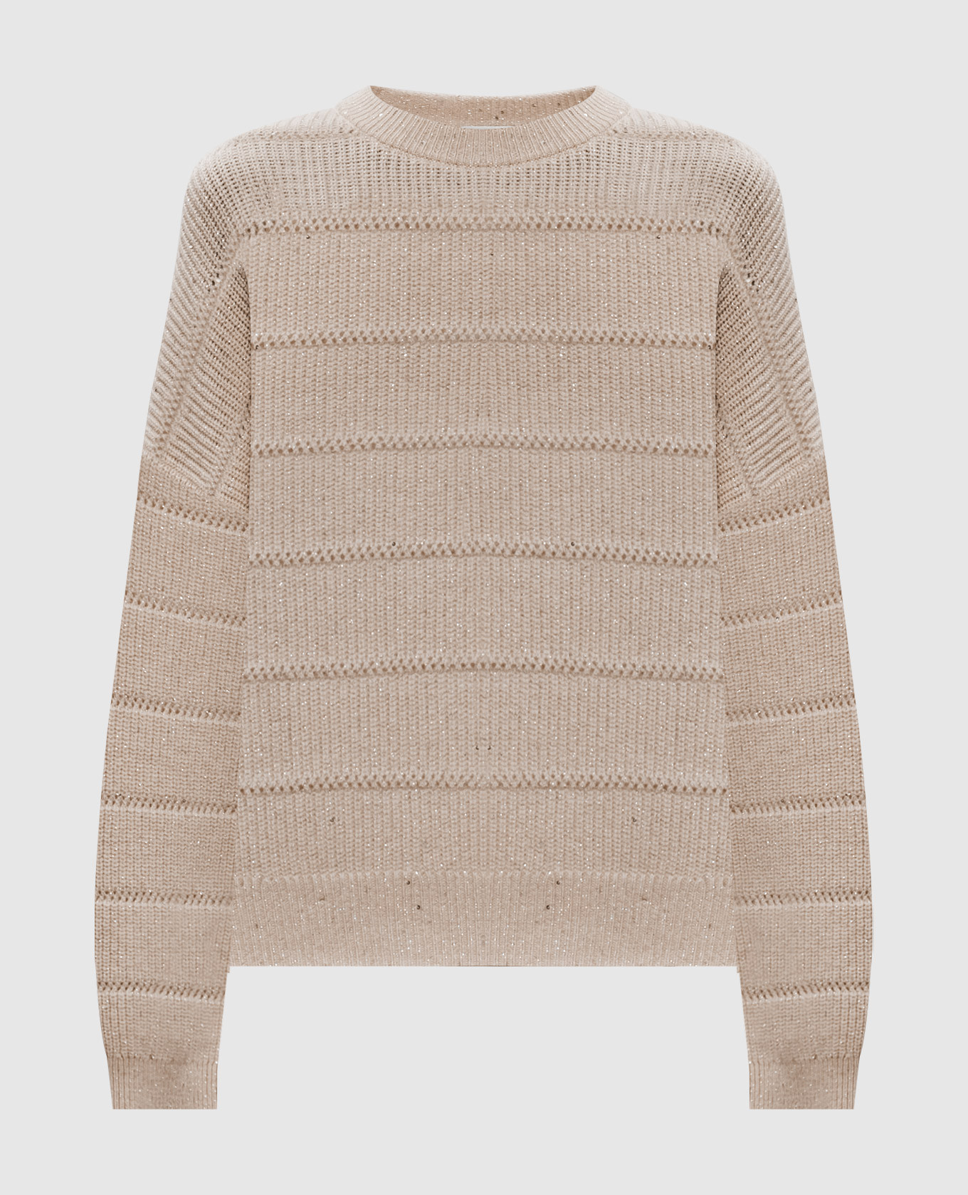 Beige cashmere and silk sweater Brunello Cucinelli
