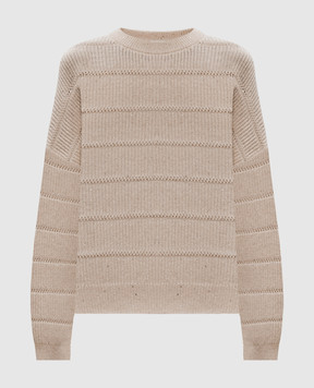 Brunello Cucinelli Beige cashmere and silk sweater MBM738200P