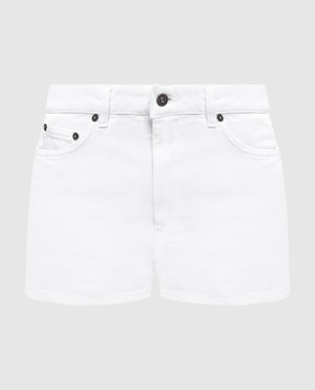 Dondup Evie white shorts with logo patch DP769BF0018DPTD