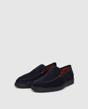 Santoni Blue suede loafers MGDG17824OOTKSVU