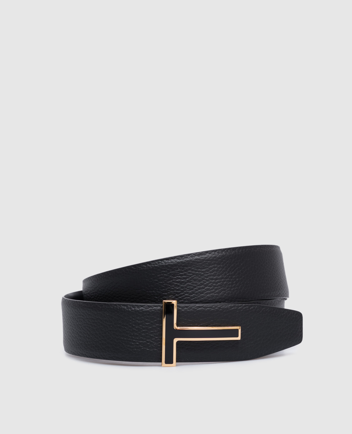 

Black leather belt with monogram logo Tom Ford