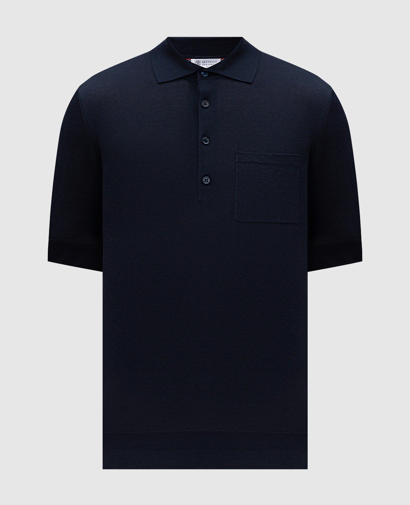 Blue polo with silk Brunello Cucinelli