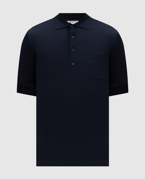 Brunello Cucinelli Blue polo with silk MSE804825