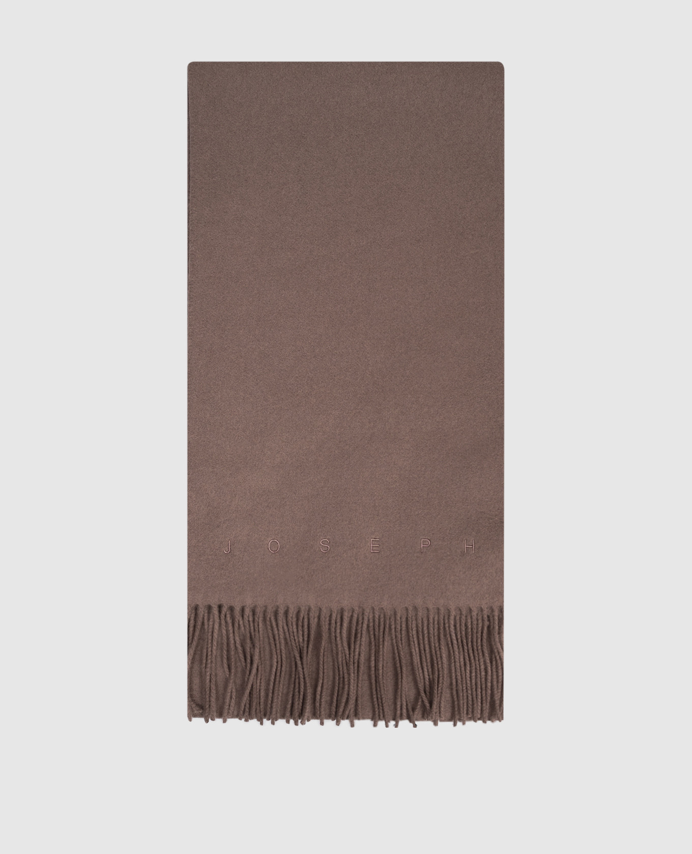 Cecile brown wool scarf with logo embroidery JOSEPH