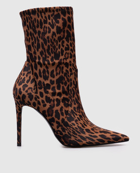 Stuart Weitzman Brown POWER boots with animal print SL697