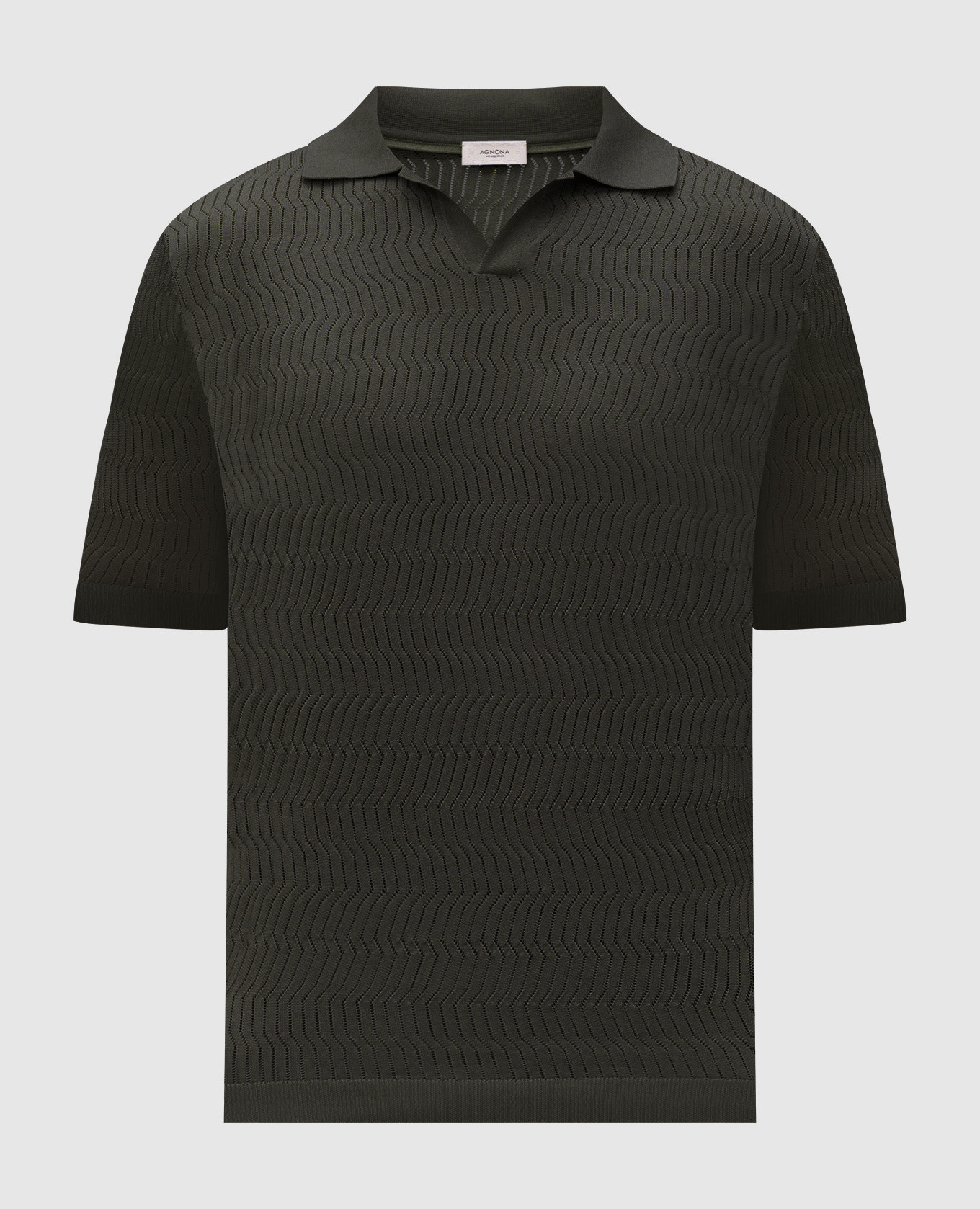 

Green polo shirt with silk in an openwork pattern Agnona