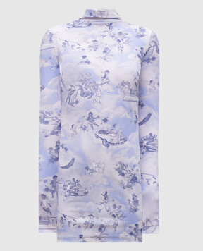 Off-White Blue mini dress with fresco print OWDB540S25JER002