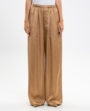 Balenciaga Beige striped pants with logo print 847154TSLA6