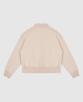Brunello Cucinelli Children's beige bomber jacket with an application BN05NE872C