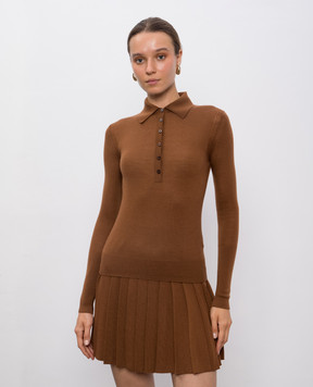 Ermanno Scervino Brown wool polo shirt D475M341IVH