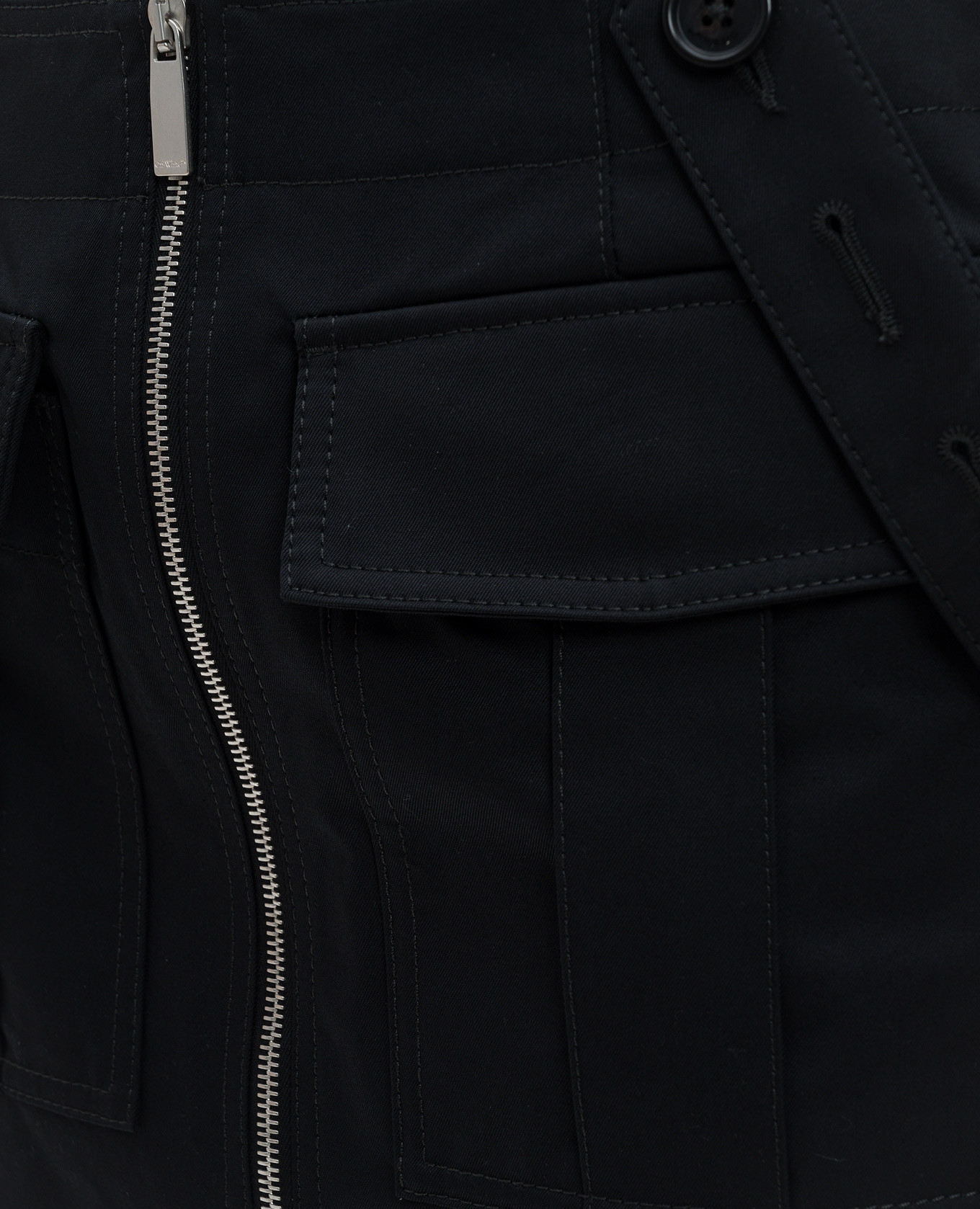 Black cargo skirt with logo embroidery Off-White 5