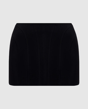 Thierry Mugler Minifalda negra con lana 25S1JU0568196