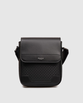 Serapian Black leather bag with logo SRSTSMML736316ACG2