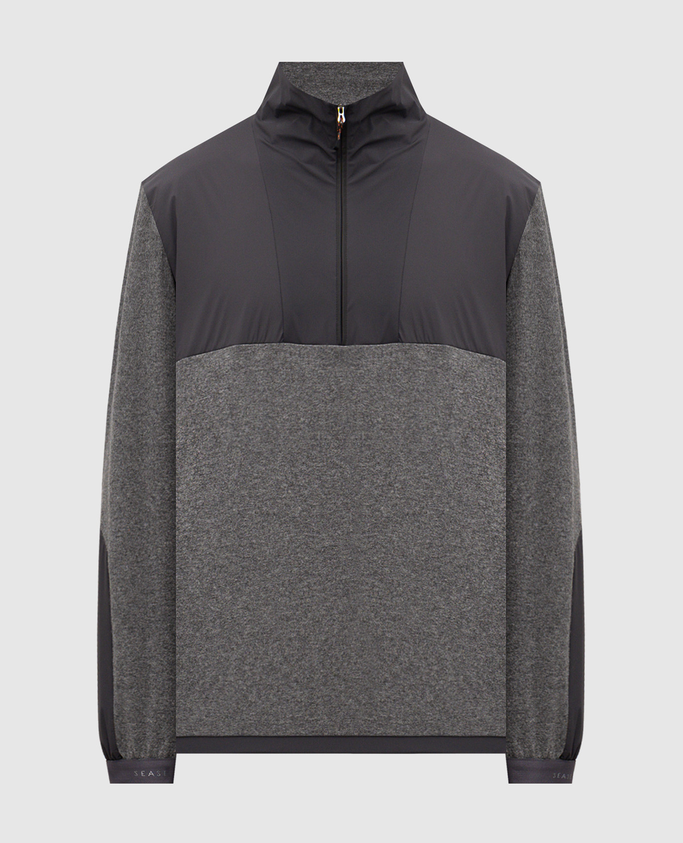 Grey wool and cashmere sweatshirt with zipper Sease