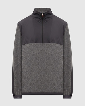 Sease Grey wool and cashmere sweatshirt with zipper WT033TJ127