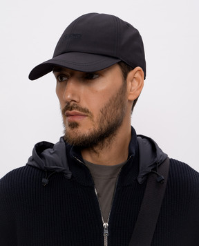 Herno Blue cap with logo embroidery BER00030U13218Z