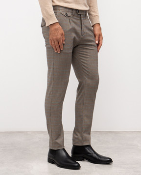 Officina 36 Beige patterned pants 0273908454
