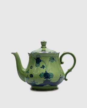 Ginori 1735 Green porcelain teapot from the Oriente Italiano collection 600 ml 003RG00FTE400G00123600