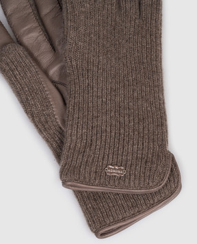 Agnona Brown cashmere combination gloves MY08U101K1209