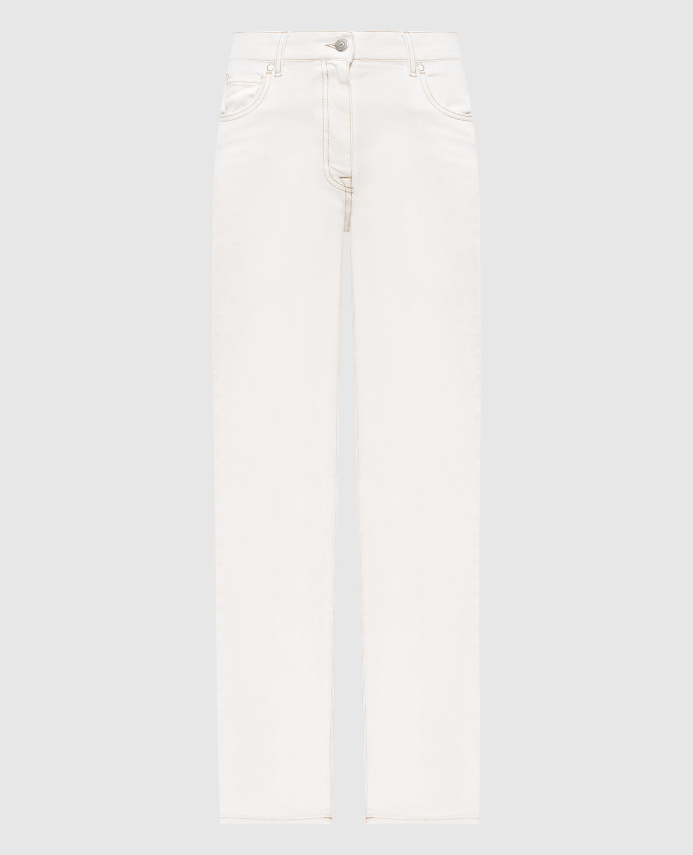 

White jeans with logo Peserico