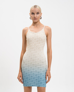 Off-White Beige mini dress with logo 2DB56FT25JER001