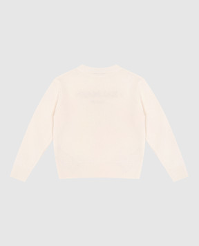 Balmain Children's beige wool and cashmere sweater with logo BX9P60Z3294610