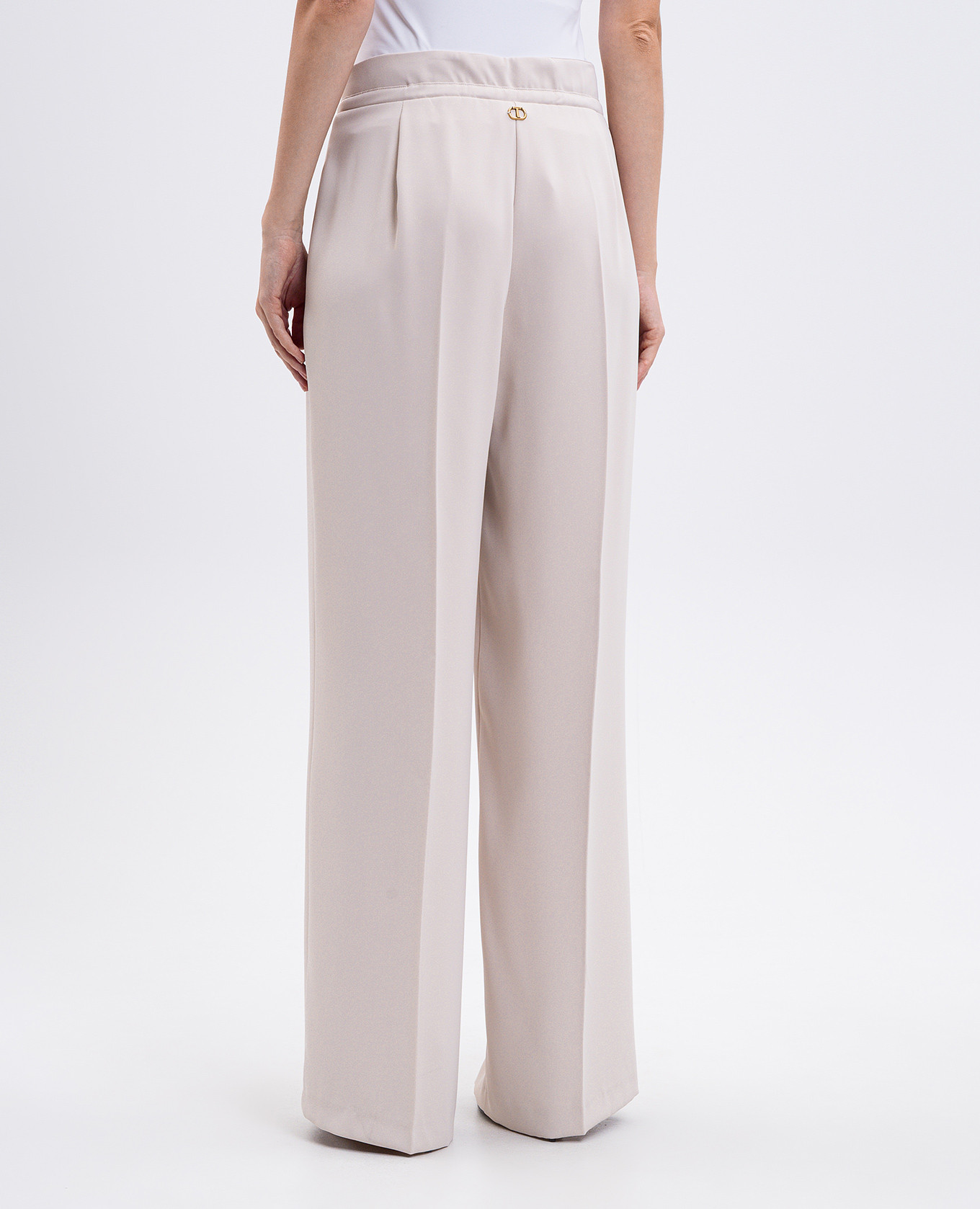 Beige pants with logo Twinset 4