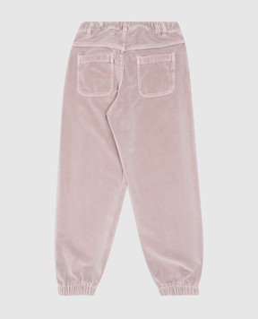 Brunello Cucinelli Baby Pink Velvet Joggers with Monil Chain BB105P628C