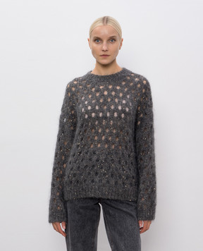 Brunello Cucinelli Gray sweater with wool MNA326500