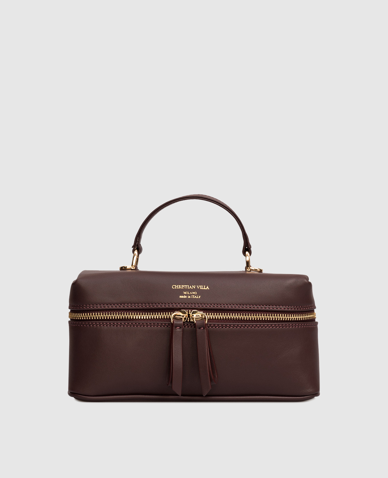 

Burgundy leather cross-body bag Christian Villa